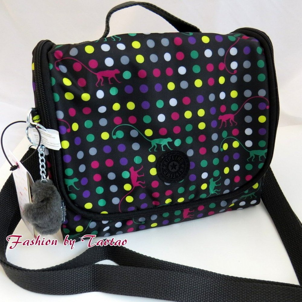 NWT Kipling Kichirou Insulated Lunch Bag MonkeyDotted